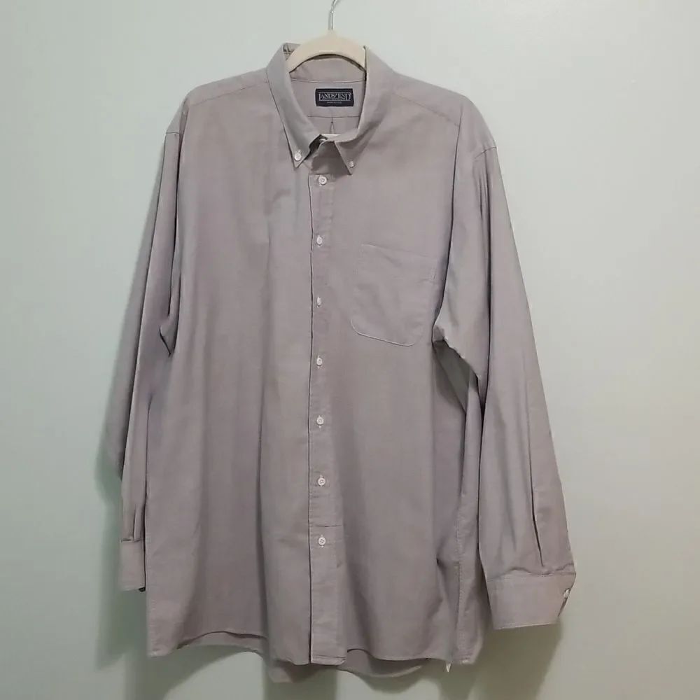 Lands' End light grey button up. Size 18.5/36 Tall.